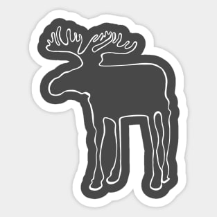 Moose with big antlers Sticker